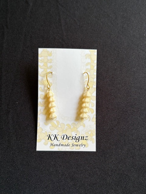 Mini White Crown Flower on Gold