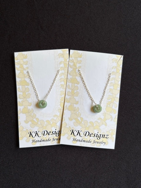 Floating Jade Ring on Silver