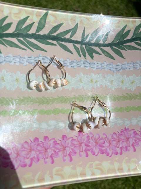 Puka Shells on Gold Clasp Earrings