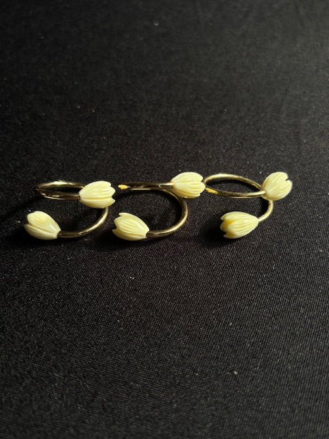 Adjustable Rings w/ White Pikake Flowers