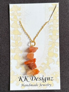 Colored Stacked Stones on Gold Chain