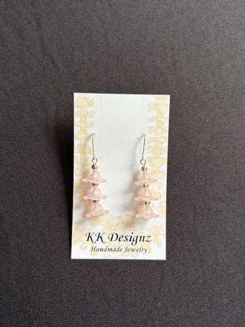 Pink Puakenikeni Dangle on Silver